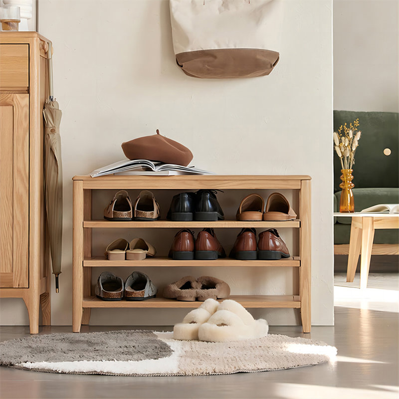 Banc en bois massif Burlywood, H 20,47 po x l 31,5 po x P 11,81 po