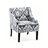 Versatile Upholstered Accent Chair, Solid Wood Frame, Polyester Fabric, White+Gray, 34" H