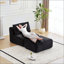 Canapé moderne en mousse à mémoire de forme compressée, méridienne simple pour le salon, canapé modulaire Cloud pour animaux de compagnie, tissu en velours côtelé, repose-pieds mobile, sans assemblage requis, noir