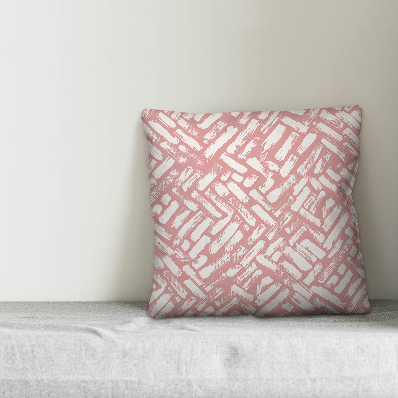  Housse et insert de coussin abstrait Abstract Strokes, 20 po x 20 po, Rosé