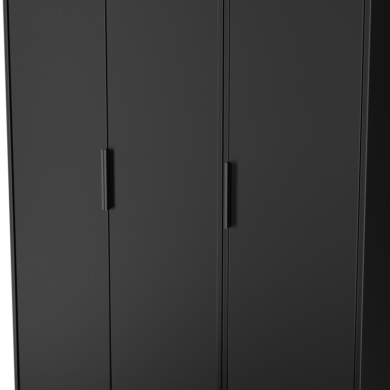 Suhanth 3 Door Wardrobe, Black