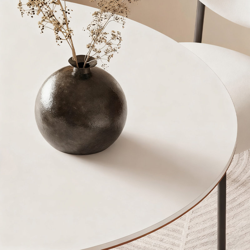 Table de salle à manger blanche, H 29,53 po x L 35,43 po x l 35,43 po