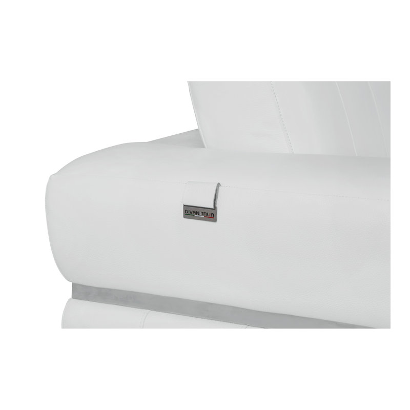 Causeuse en cuir italien Global United, Blanc