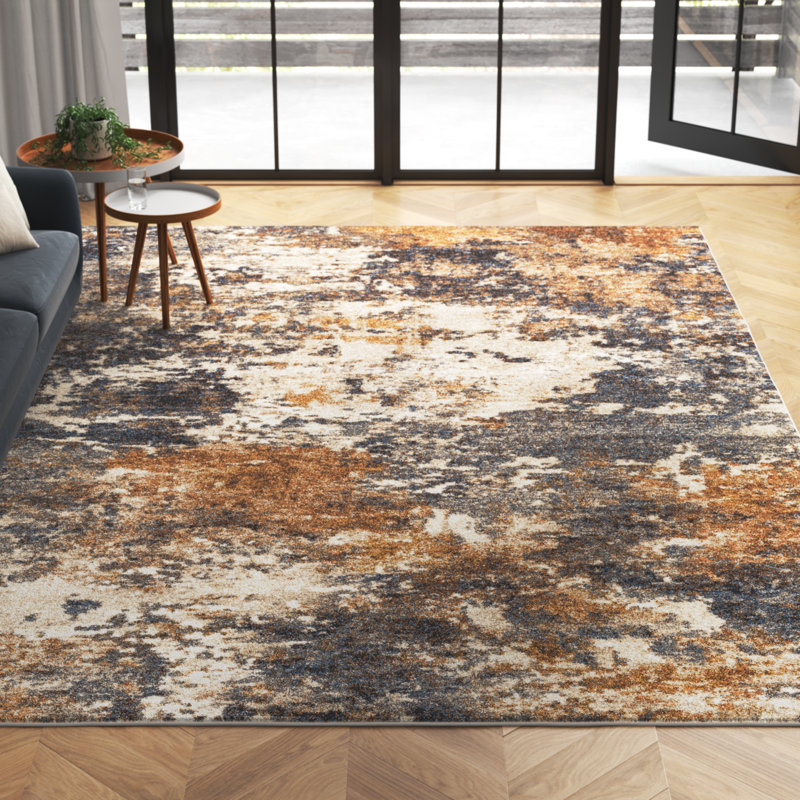 Dunigan Abstract Machine Woven Area Rug, Rectangle 8'10" x 12'1"