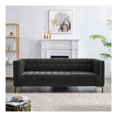Isaac - Channel Stitch Velvet Sofa