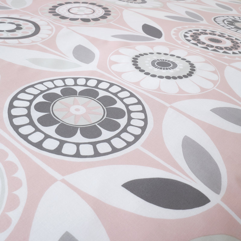 Annika Easy Care Duvet Cover Set, Single Duvet Cover, Blush