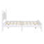 Structure de lit double en bois pleine grandeur, lit plateforme de style rétro avec support en lattes de bois