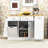 Modern Kitchen Island with Trash Bin Compartment, Sliding Doors, 3-Tier Spice Rack and Adjustable Storage-521768883