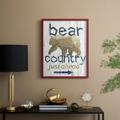 «Bear Country», reproduction encadrée - bois massif