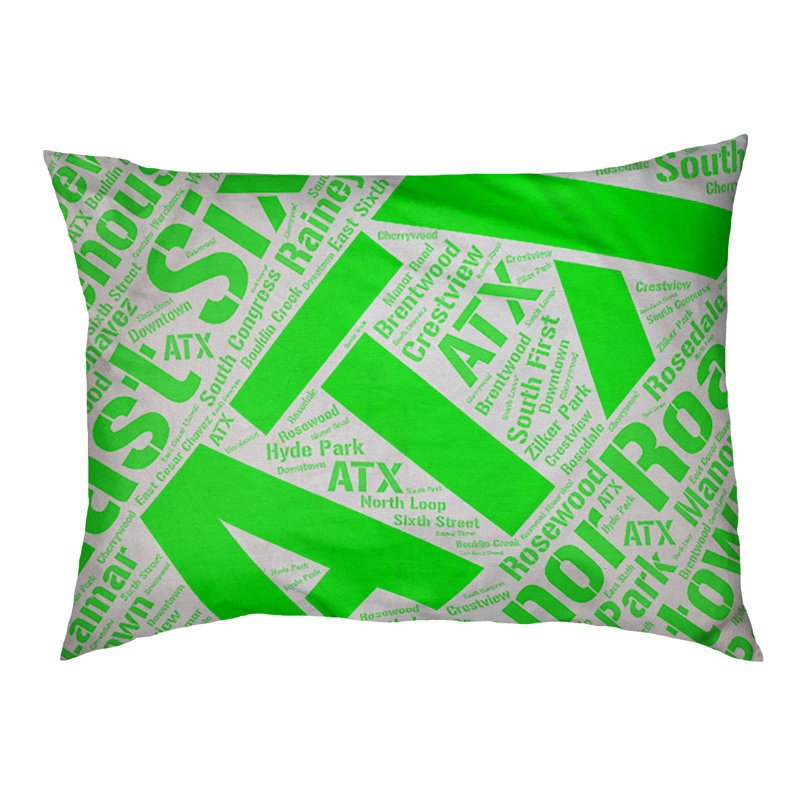 Coussin de chien « districts », Très grand (H 17 po x l 50 po x P 40 po), Vert, Austin