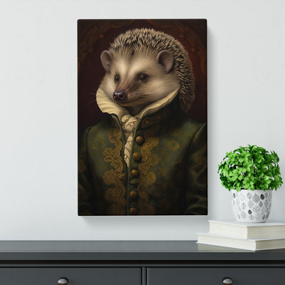 Hedgehog Baroque Art - Wrapped Canvas