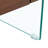 " two-tier glass coffee table with storage drawer, dark wood grain pattern & multi-function design