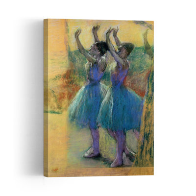 " Two Blue Dancers Impressionist Abstract Contemporary Wall Art Print " by Edgar Degas