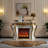 56.3"Ivory White Landscape Electric Fireplace