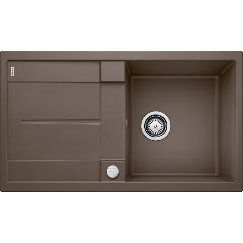 Metra Single Bowl Inset Kitchen Sink, Coffee