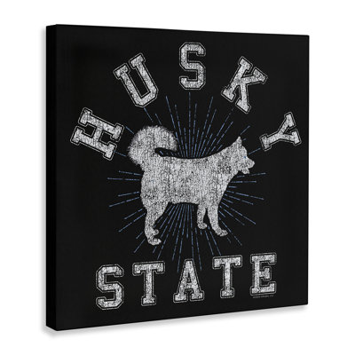 Vintage Husky State Canvas Wall Art by Spirit Animals/Life Is High
