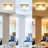 3-light Flush Mount Ceiling Light Fixture, Golden Close To Ceiling Light With Glass Shade