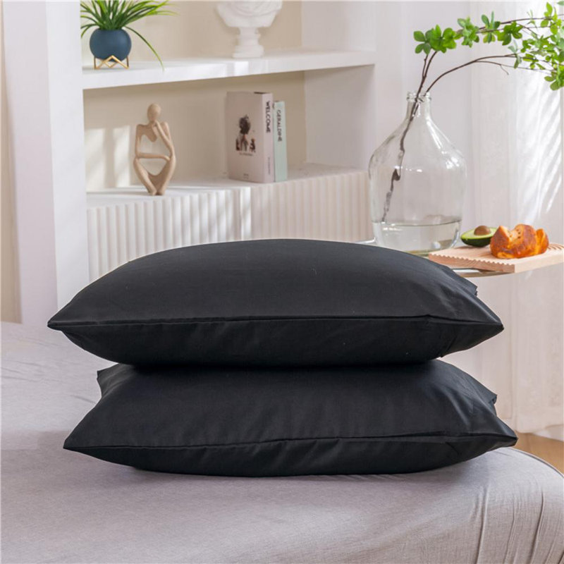 Ensemble d'édredon réversible en mélange de coton 5 pièces, Noir, noir, noir, noir, Édredon grand + 4 pièces supplémentaires