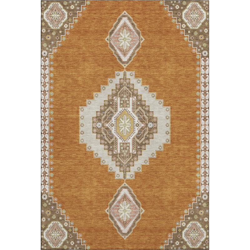 Premium Machine Washable Guada AMF1014 Oriental Rug, Rectangle 10' x 14'