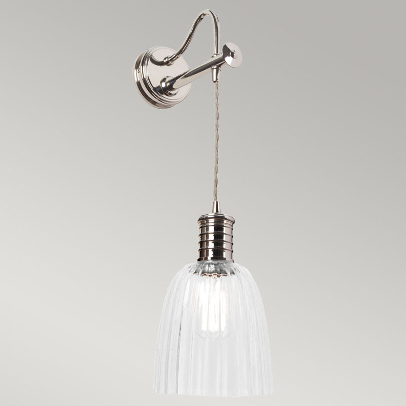 Lowell Armed Sconce, Polished nickel