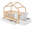 Lits avec rangement, cabane de jeu moderne en pin et MDF pour chambre d'enfant