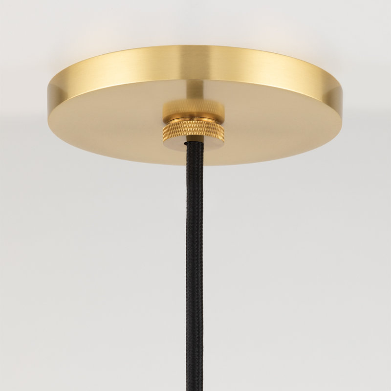 Luminaire suspendu sphérique 1 lumière Luna, Laiton vieilli