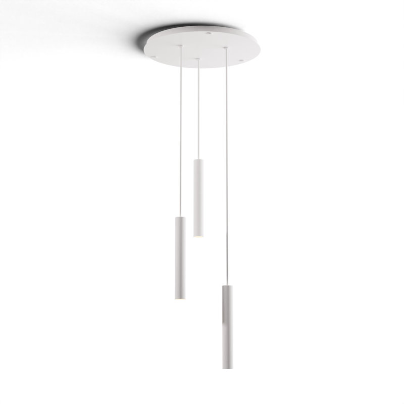 3 - Light LED Pendant, Matte White