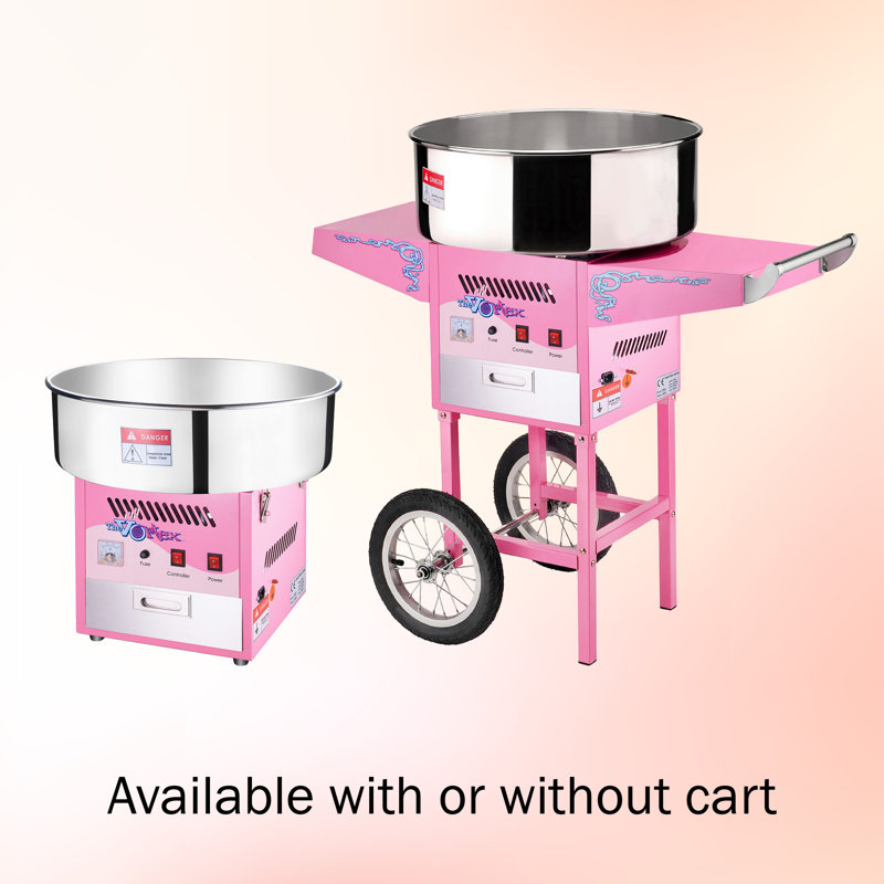 Cotton Candy Machine – 1000W Vortex Floss Maker with Stainless-Steel Pan - Uses Sugar or Hard Candy for Party Treat by Great Northern Popcorn (Pink)