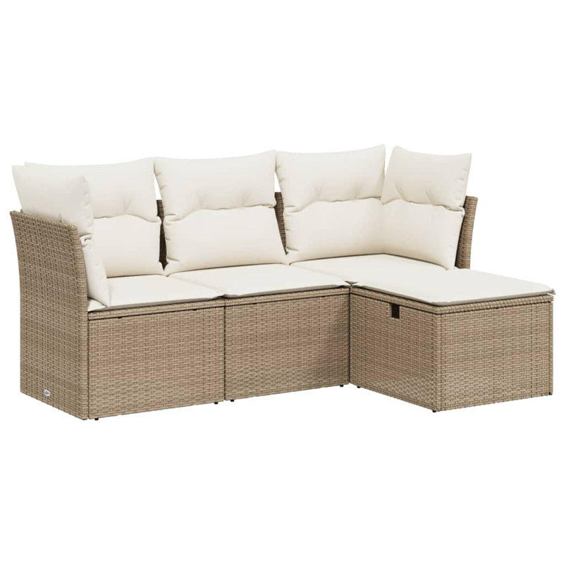 Ensemble de canapé de jardin Vidaxl beige, blanc crème