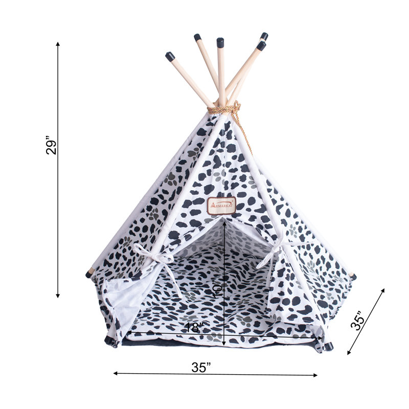 Animal Print Canvas Tent Pet Bed