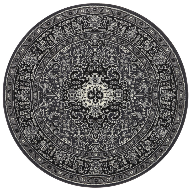 Skazar Isfahan Tufted Grey Rug, Round 160cm