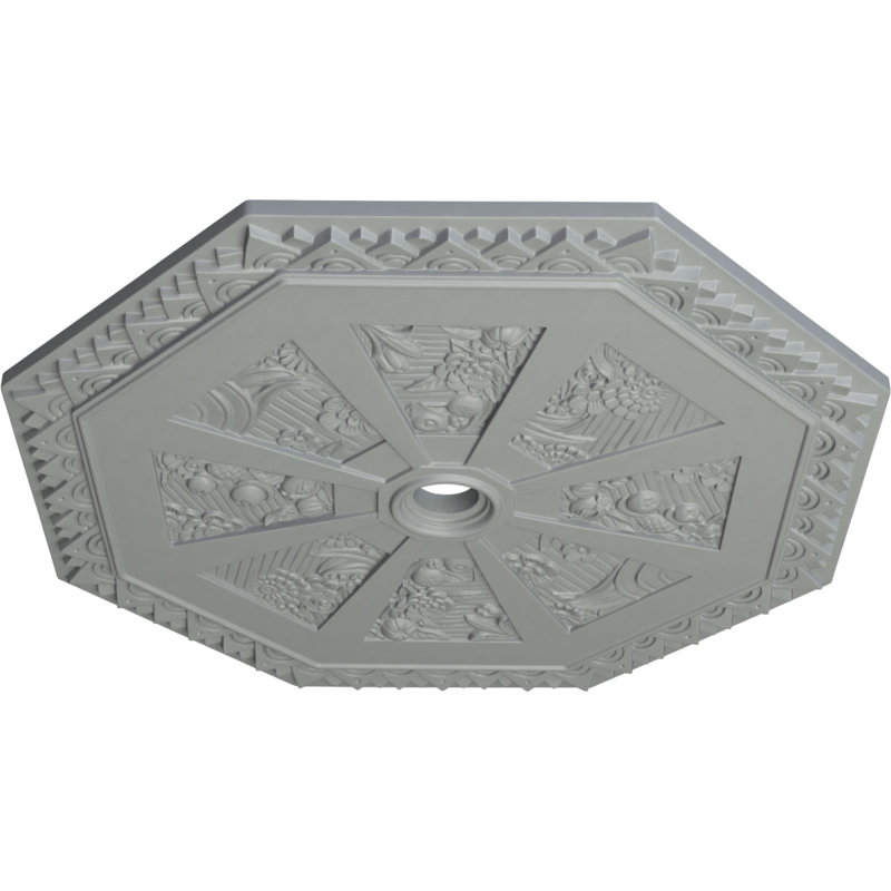 Endurathane Spring Octagonal Ceiling Medallion, 29 1/8"OD x 2 1/4"ID x 1 1/8"P (Fits Canopies up to 3"), Factory Primed