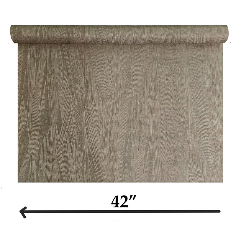 Zambaiti Parati Abstract Roll Brown Bronze Metallic Faux Wavy Wood Lines Modern Wallpaper 3D