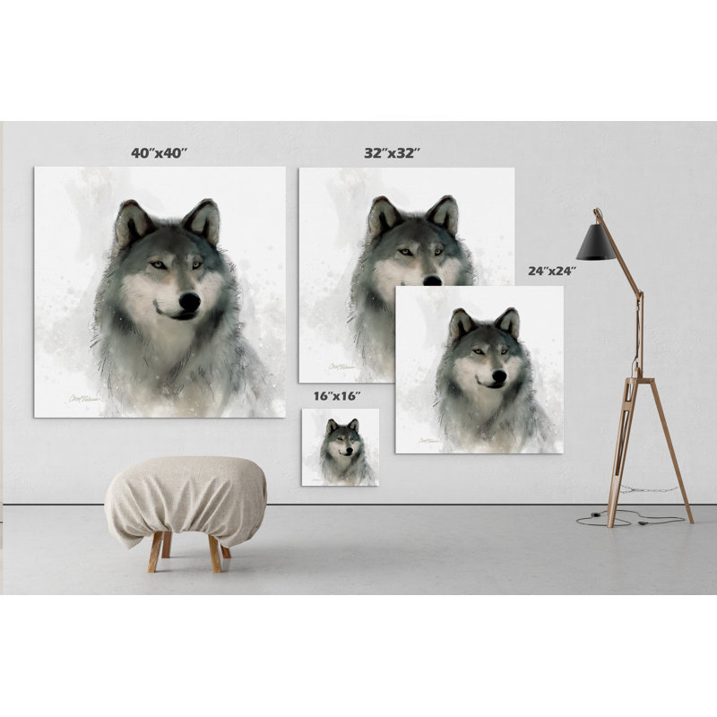 « rainsoft » loup», reproduction de peinture à l’acrylique sur toile tendue de galerie, H 24 po x l 24 po x p 1,5 po