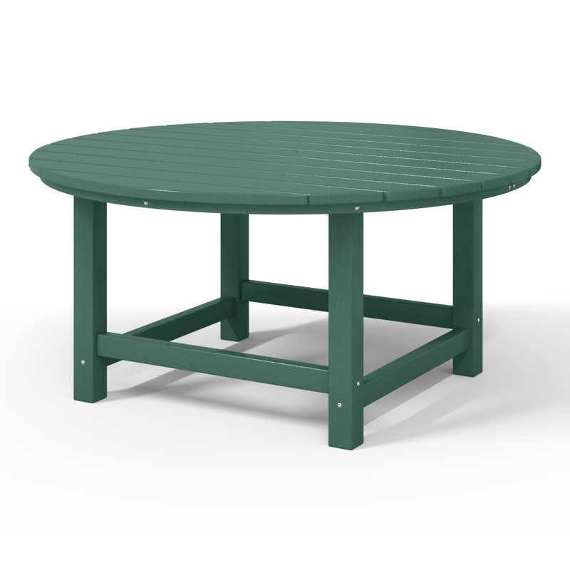 Laguna Outdoor Poly Adirondack 38" Round Coffee Table, Dark Green