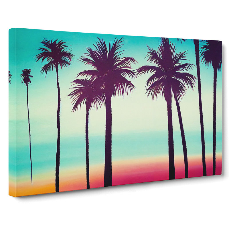Painted Palm Trees Vol.2 - Wrapped Canvas, 35cm H x 50cm W x 3cm D