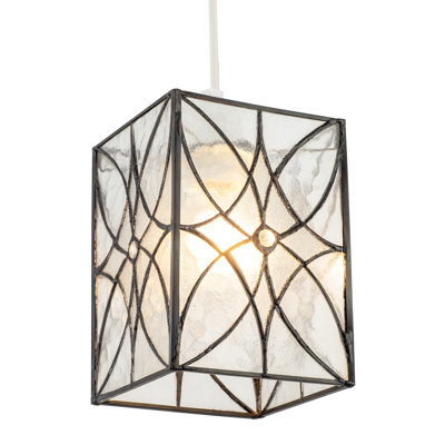 18cm H Glass Rectangle Pendant Shade ( No Direct Attachment Method ) in White