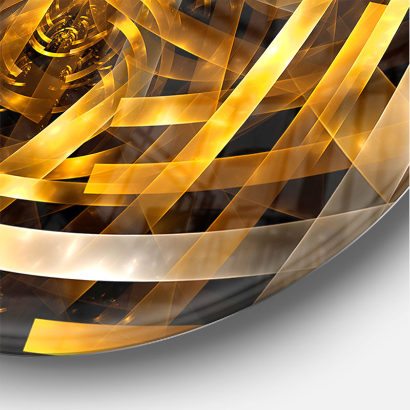 Horloge murale Fractal 3D Yellowish Hexagon, Surdimensionné