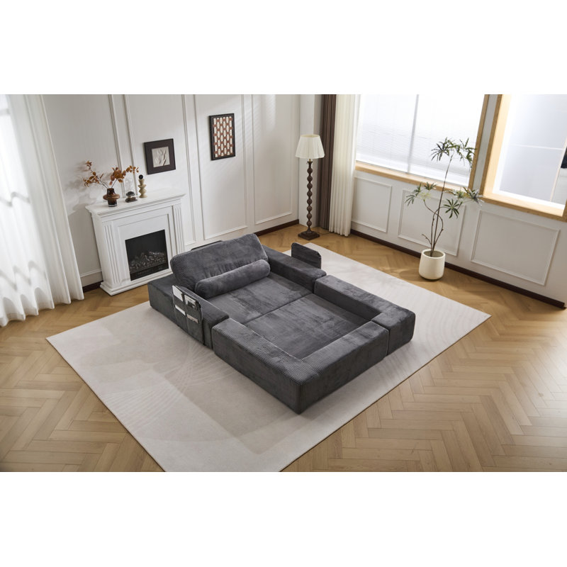 Canapé de jeu modulaire pliable avec design de château (siège latéral), Dark Gray