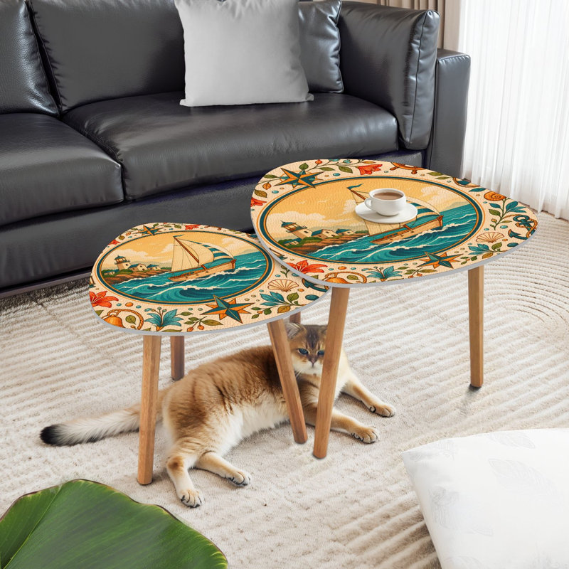 Ensemble de 2 tables basses gigognes Triangle