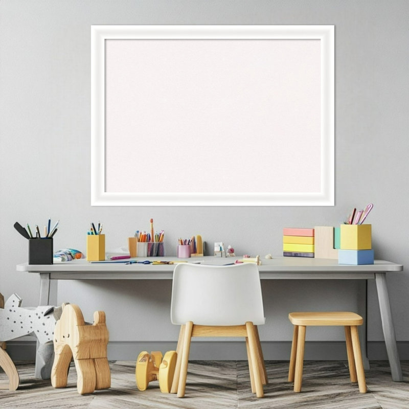 Tableau blanc à panneau étroit en bois Oliver, H 23 po x l 31 po, Blanc