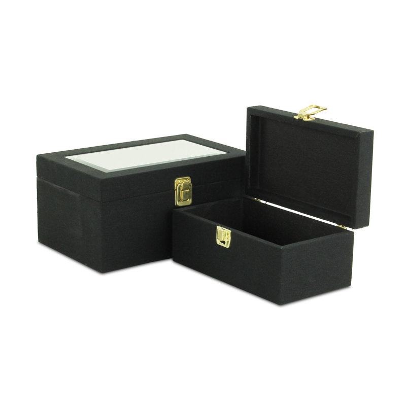 Ensemble de 2 boîtes décoratives Aiyanna, Noir