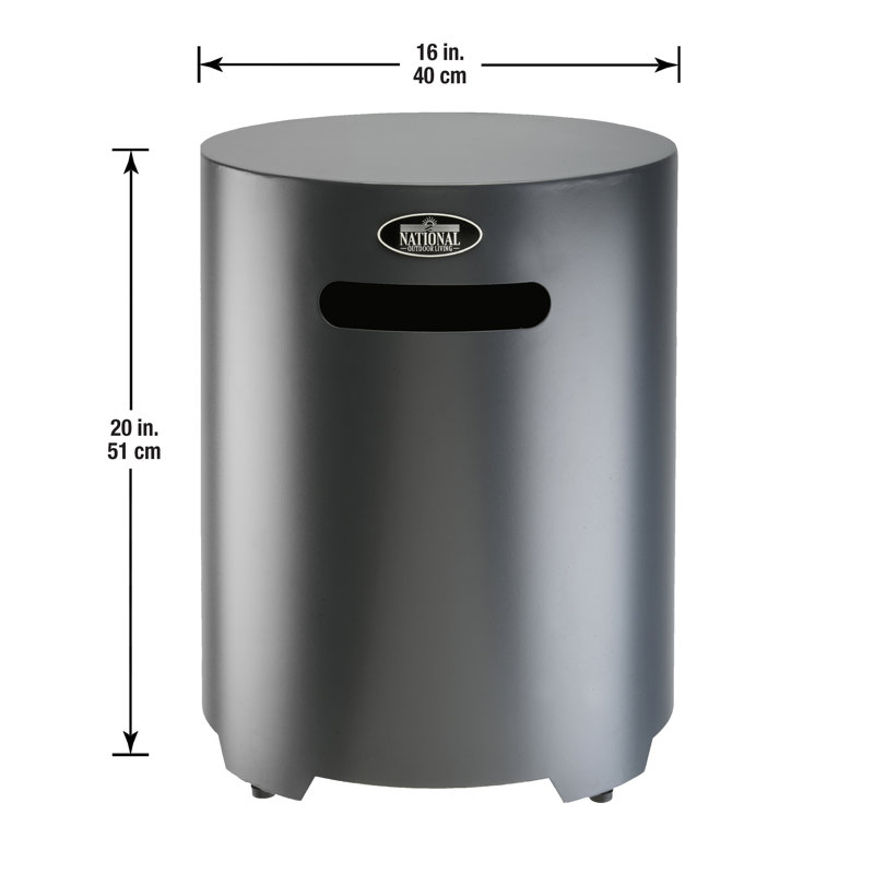 20" Gray Aluminum Propane Tank Cover with Faux Concrete Finish
