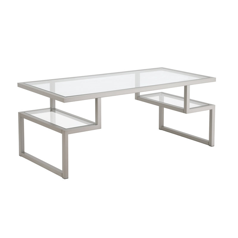 Sled Coffee Table with Storage, Nickel