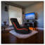 Fauteuil de jeu pliable avec lumières à DEL et haut-parleurs intégrés - Siège à haut dossier en polyester noir