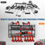 Organisateur d'outils électriques, support mural pour perceuse, tablette de rangement robuste à 4 couches pouvant supporter 400 lb, 8 supports de perceuse et support de perceuse, rangement pour outils électriques utilitaire pour établi de garage