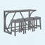 Ensemble de table de bar 59 po avec prises électriques 59 po, 3 tabourets rembourrés, ensemble de table de salle à manger 4 pièces à hauteur de comptoir-316324173-316324161