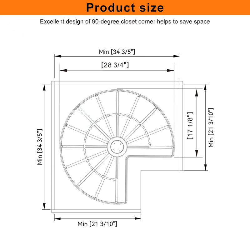 Organisateur de placard pivotant multifonctionnel, capacité de charge de 40 kg, support de rangement d'angle peu encombrant
