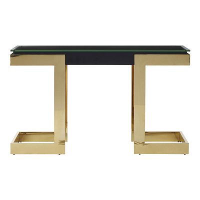 Naswith 130cm Glass Top Console Table