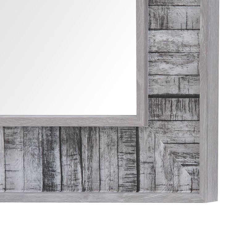 Jerrod Flat Wall Mirror, Grey/White
